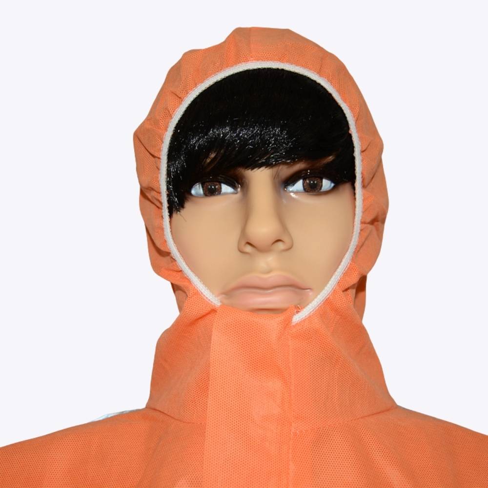 disposable coveralls with reflective tape hood details