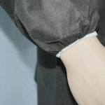 black protective lab coat with Elastic cuffs