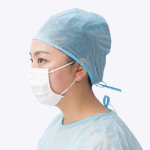 blue disposable surgical caps