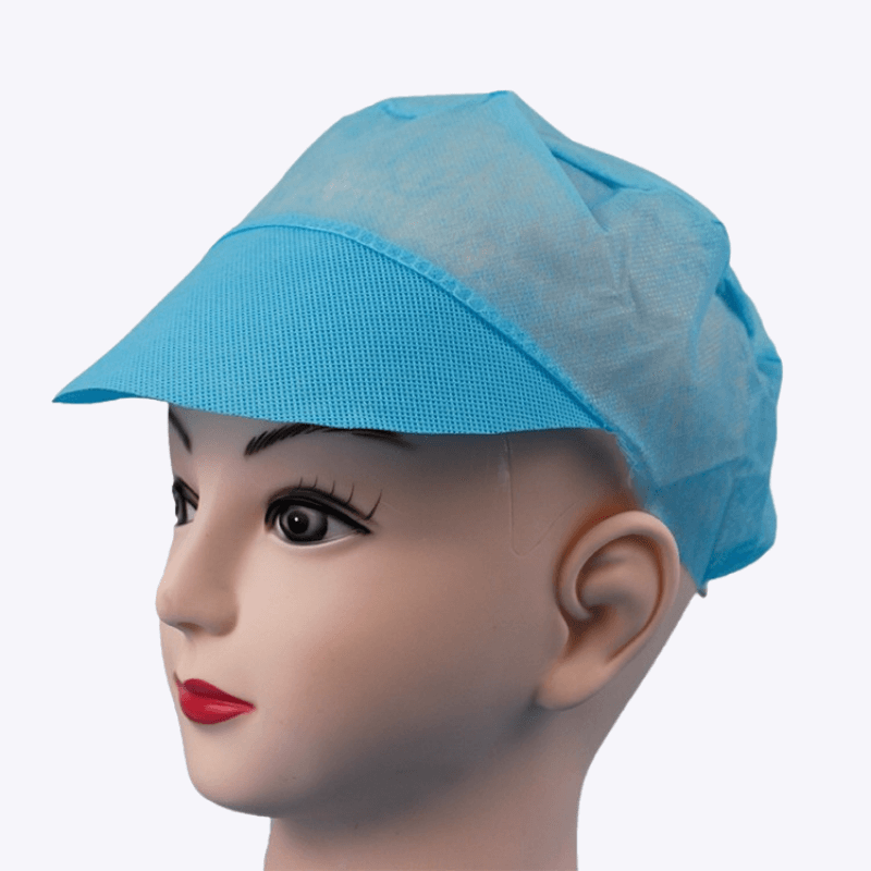 blue peaked cap disposable for cleanroom
