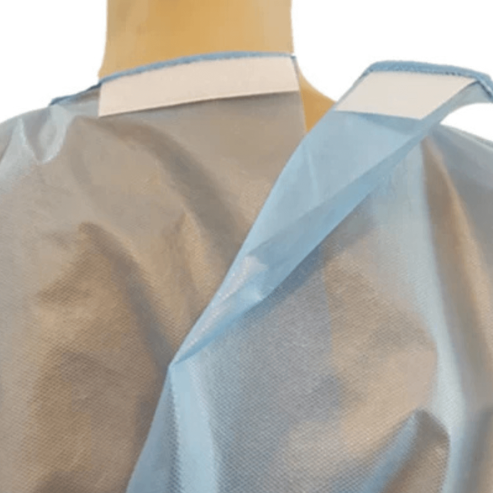disposable medical gown with Velcro on collar