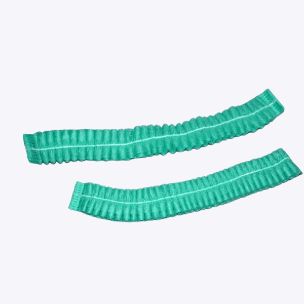 green bouffant hair cap details