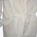 white disposable coverall with elastic waist