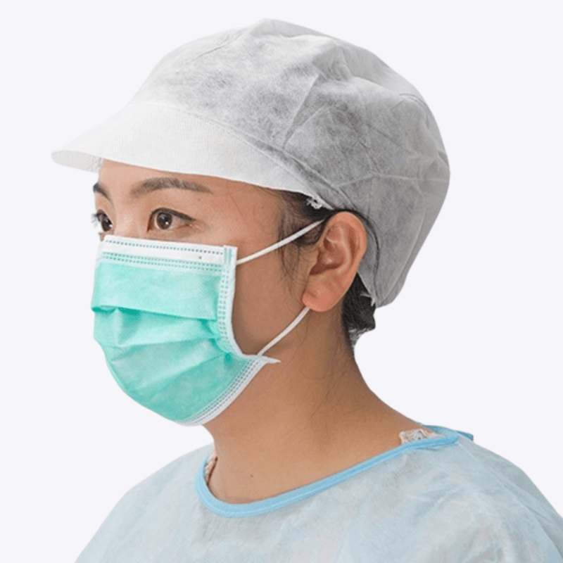 white disposable peaked cap wholesale