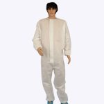 white disposable protective suite breathable