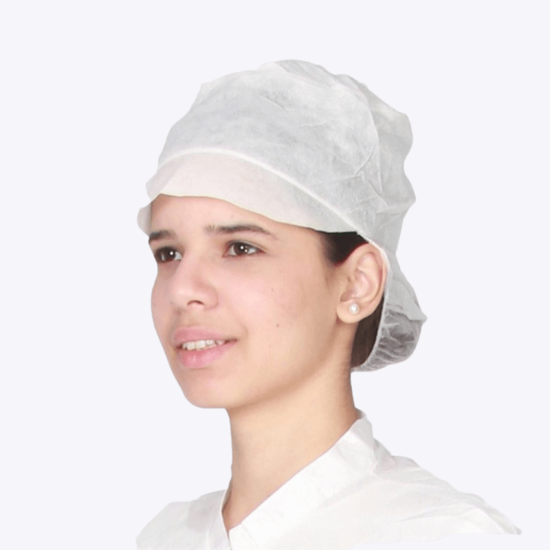 white disposable snood caps