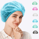 wholesale blue disposable bouffant caps