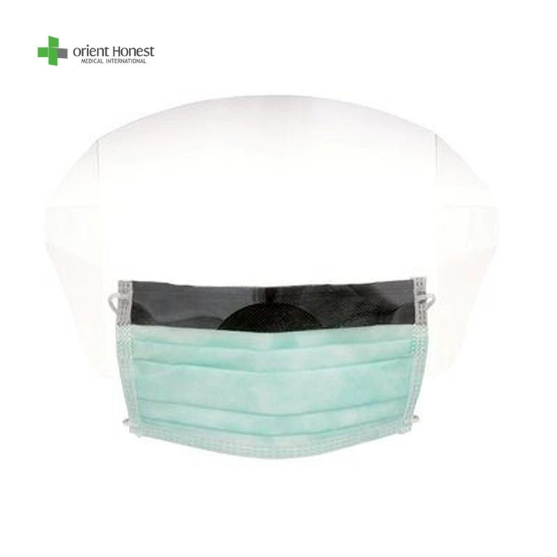 Disposable face mask with shield