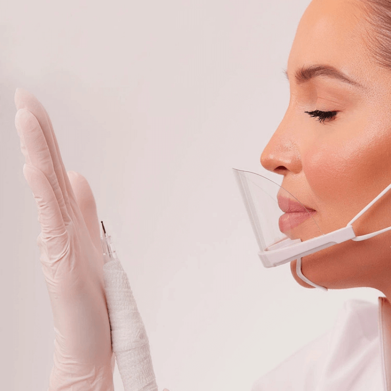 transparent face mask application