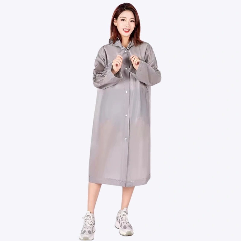 Grey PE disposable raincoat wholesale & bulk