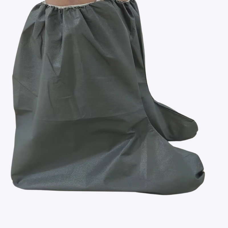 Microporous disposable shoe covers non slip