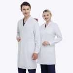 white coat doctor man & female