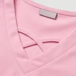 Cross Strap V-Neck Pink Scrub Tops