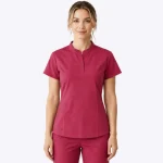 Mandarin Collar Nursing Scrubs Tops