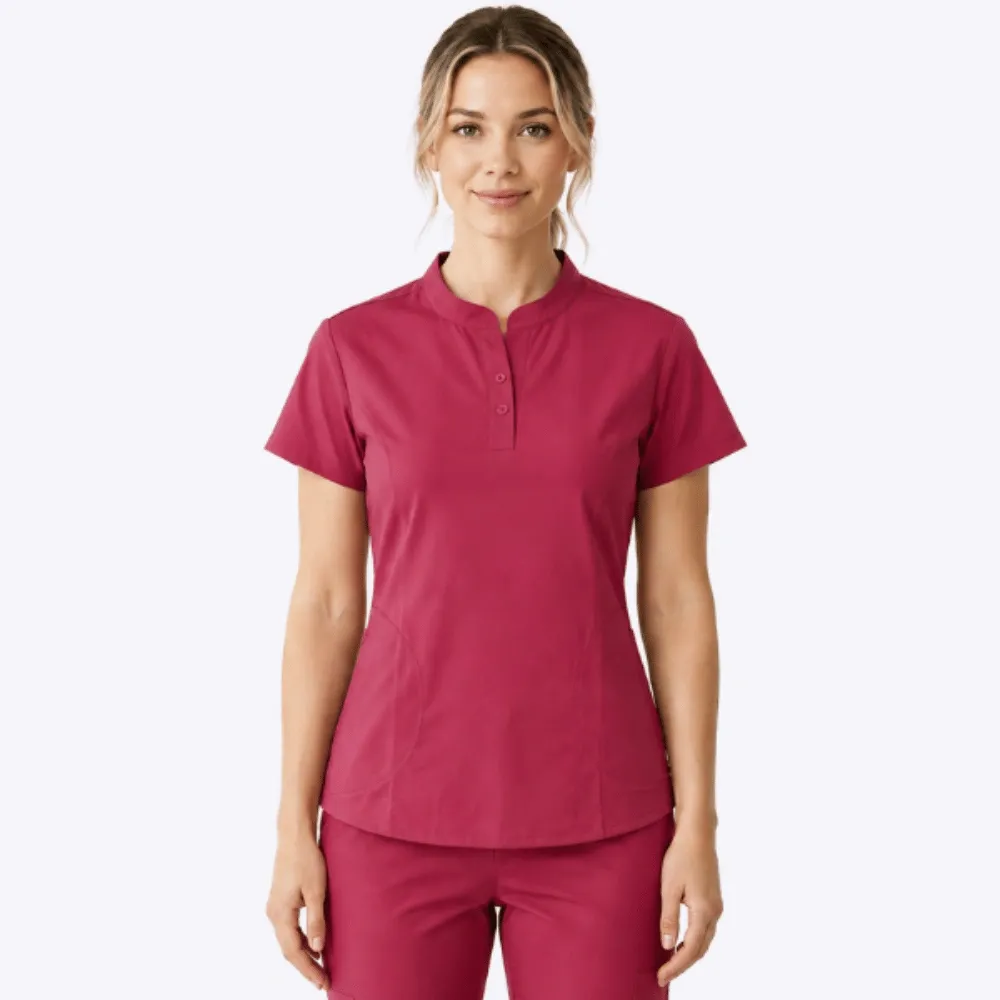 Mandarin Collar Nursing Scrubs Tops