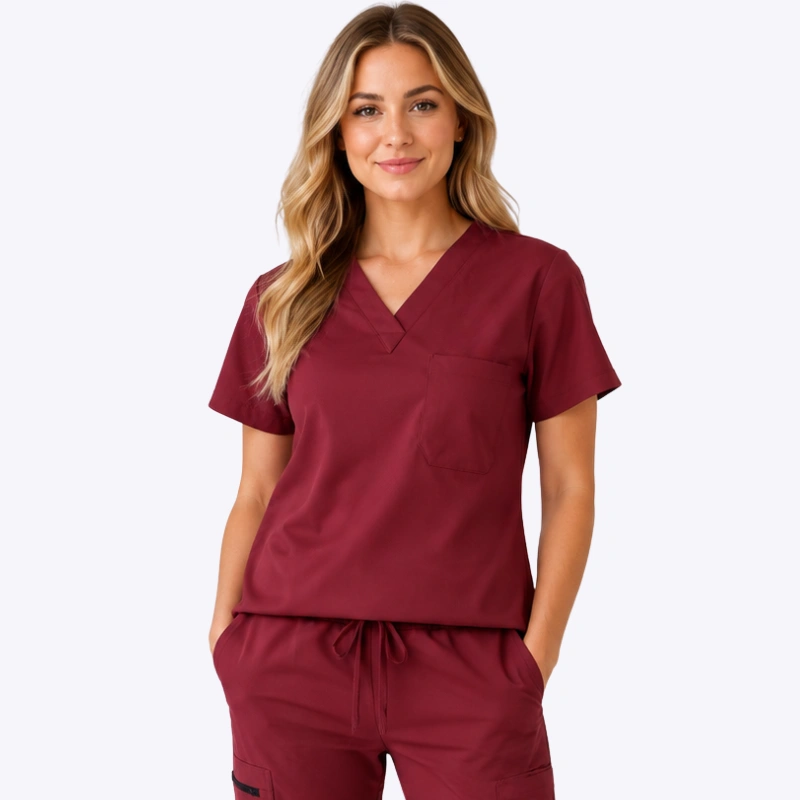 V-neck Medical Scrubs Tops Wholesale