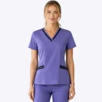 Women's Medical Scrub Tops With Contrast Trim