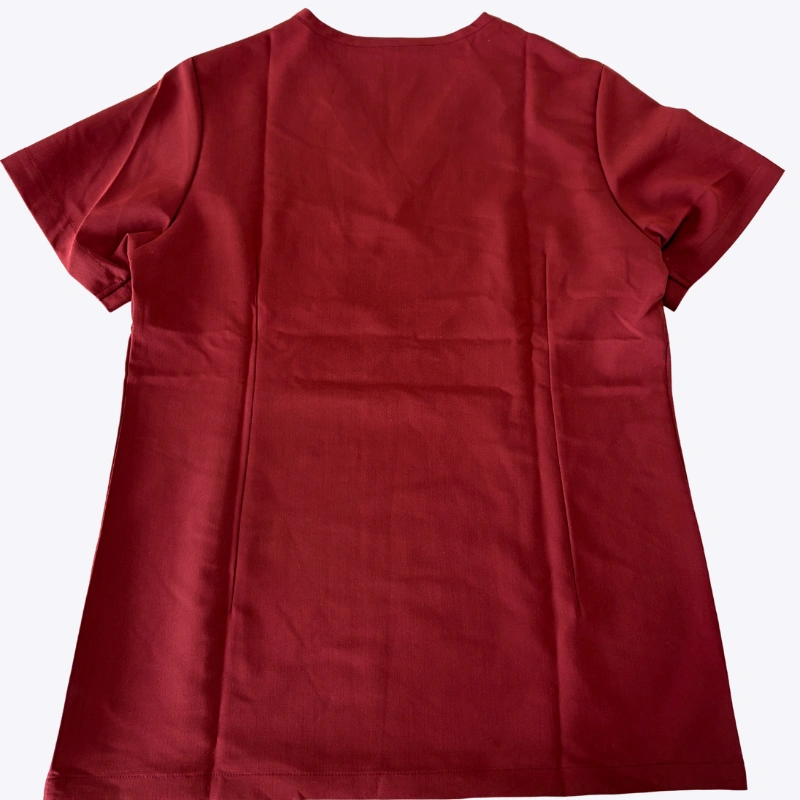 back details of medical scrubs tops
