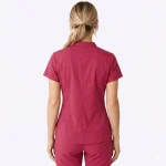 back of Mandarin Collar Nursing Scrubs Tops